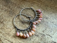 Image 14 of Pink Opal hoops earrings/ n17