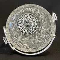 Image 6 of Seau à glaçons en cristal taillé rétro et anses chrome  - seau à glace vintage 1960