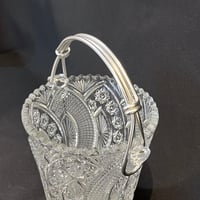 Image 8 of Seau à glaçons en cristal taillé rétro et anses chrome  - seau à glace vintage 1960