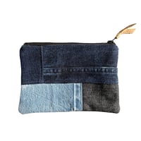 Image 1 of Edit F/W 2025 Large Repurposed Denim Zip Pouch