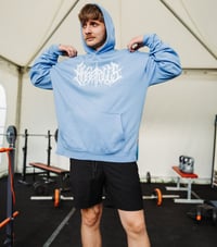 PRE ORDER - ULTRA HEAVY Baltic blue Logo hoodie