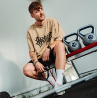 PRE ORDER - Oversize HEAVY Beige logo T-shirt