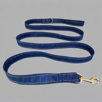 Image 1 of The True Blue Leash - Upcycled Denim Dog Leash