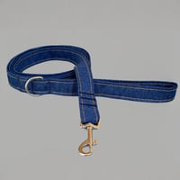 Image 2 of The True Blue Leash - Upcycled Denim Dog Leash