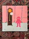 Tux and Fanny painting - Grandfather Clock
