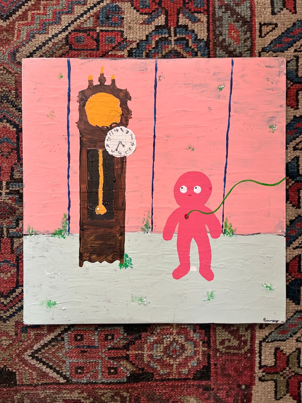 Tux and Fanny painting - Grandfather Clock