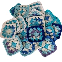 Image 2 of 20 Crochet Granny Squares Navy Blue Colour Scheme 3.5-inch Size