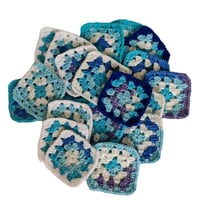 Image 4 of 20 Crochet Granny Squares Navy Blue Colour Scheme 3.5-inch Size