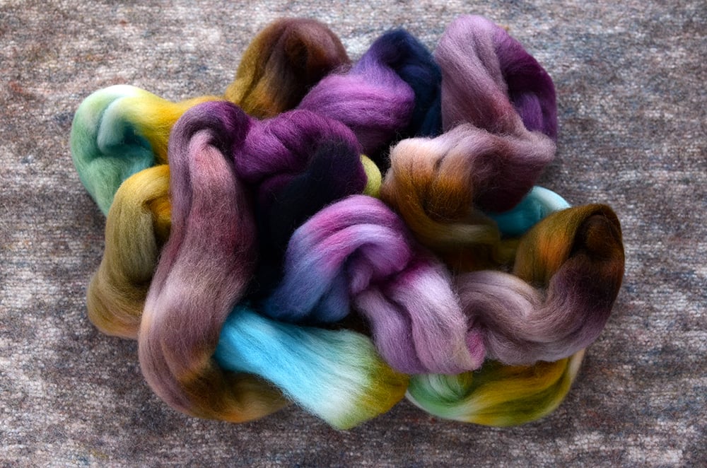 Image of  "Thunder Roared" Hand-dyed Spinning Fiber - 4 oz.