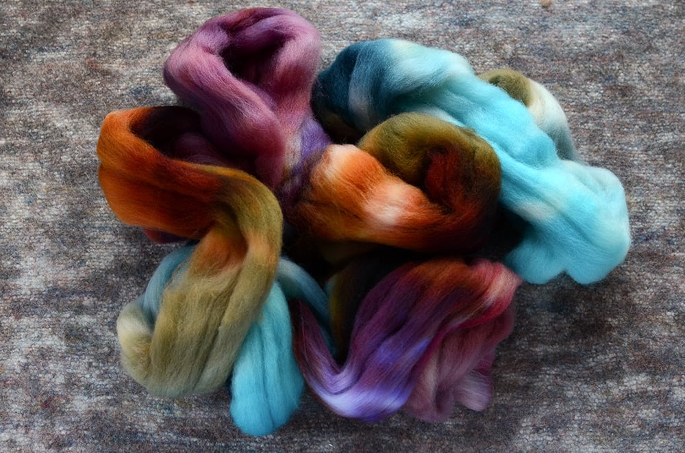 Image of "Lightning Flashed" Hand-dyed Spinning Fiber - 4 oz.