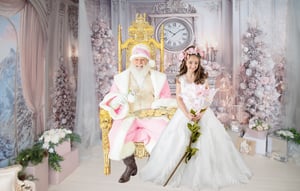 Image of 11/8/25: Pink Christmas - SANTA IN LIGHT PINK/MAUVE SUIT