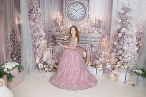 Image of 11/8/25: Pink Christmas - SANTA IN LIGHT PINK/MAUVE SUIT