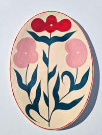 Image 2 of TRIO | grand plat ovale rouge et rose