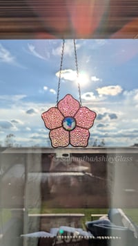 Image 1 of Gem Flower - Teal/Pink Dichroic 2