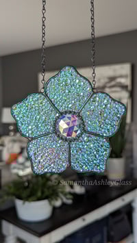 Image 4 of Gem Flower - Teal/Pink Dichroic 2