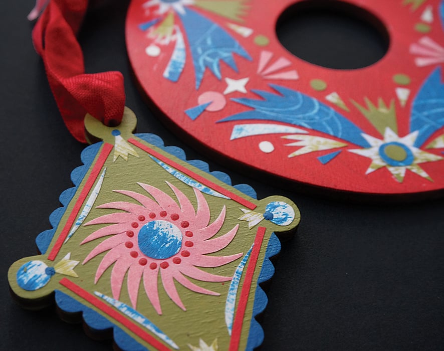 Image of 2025 - Collaged Tree Ornaments