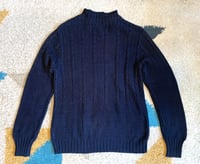 Image 5 of Stevenson Overall jeans indigo dyed knit cotton sweater, size S (fits S/M)