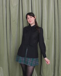 Image 8 of Ready-to-ship liquorice flower button bow blouse