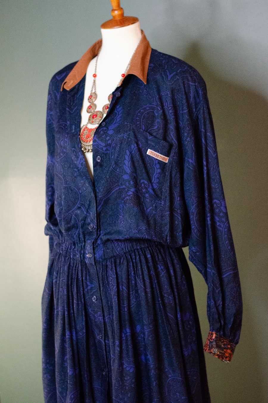 Image of Vintage Together Mixed Print Maxi Dress