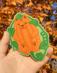 Image 1 of Pumpkin Cat Sticker
