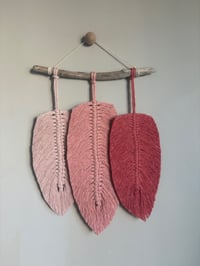 Image 1 of Pink tones feather hanging