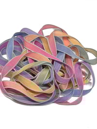 Image 2 of 1PC. RAINBOW 42" hand dyed wrist wrap bracelet silk ribbon//Yoga wrist wrap bracelet ribbon
