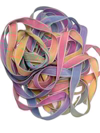 Image 3 of 1PC. RAINBOW 42" hand dyed wrist wrap bracelet silk ribbon//Yoga wrist wrap bracelet ribbon