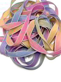 Image 4 of 1PC. RAINBOW 42" hand dyed wrist wrap bracelet silk ribbon//Yoga wrist wrap bracelet ribbon