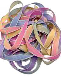 Image 6 of 1PC. RAINBOW 42" hand dyed wrist wrap bracelet silk ribbon//Yoga wrist wrap bracelet ribbon
