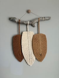 Image 1 of Brown, cream and brown feather hanging 