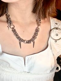 Image 2 of OOAK Spiky Chainmaille Necklace