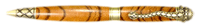 Serpent Twist Pen in Antique Brass Finish with Zebrawood Body