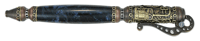 Steampump Click Pen in Oil Rubbed Bronze Finish with Nebula Blue / Violet / Shift Resin Body