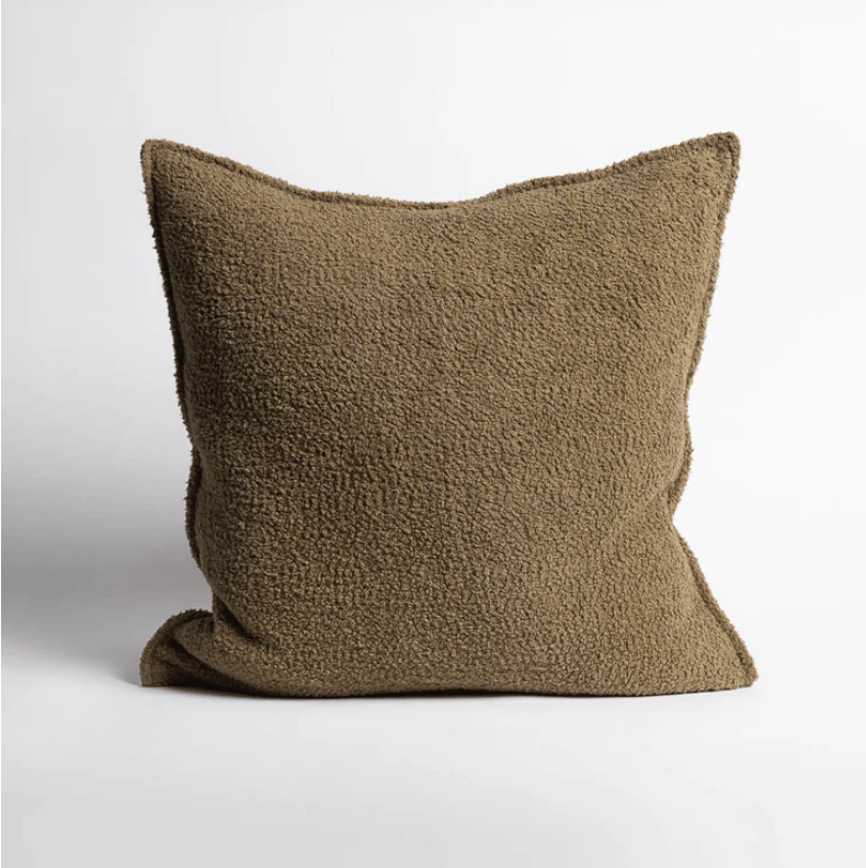 Image of Olive Boucle Cushion 