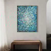 Image 5 of 'Azure stellae 10' - 124x95cm, FRAMED in Natural Oak