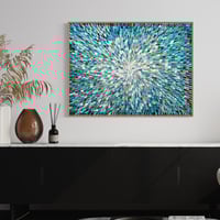 Image 6 of 'Azure stellae 10' - 124x95cm, FRAMED in Natural Oak