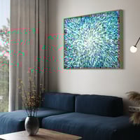 Image 8 of 'Azure stellae 10' - 124x95cm, FRAMED in Natural Oak