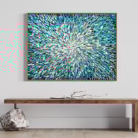 Image 7 of 'Azure stellae 10' - 124x95cm, FRAMED in Natural Oak