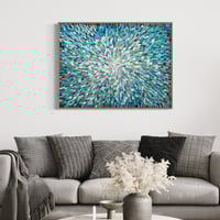 Image 9 of 'Azure stellae 10' - 124x95cm, FRAMED in Natural Oak