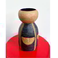 Image 1 of Blue and Raw Clay Modernist Vase