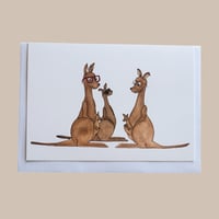 Image 1 of Greeting card - Kangaroos, The gathering