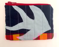 Image 3 of Swallow Pouch- Blues and orange