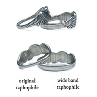 Image 2 of Wide band Taphophile ring in sterling silver or gold