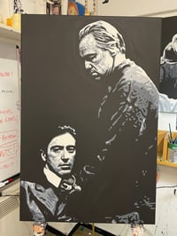 THE GODFATHER PACINO BRANDO ORIGINAL PAINTING