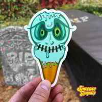 Image 1 of Skelemint Ice Cream Cone Vinyl Sticker