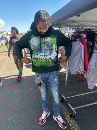 Image 3 of Philadelphia Eagles Saquon Barkley #26 philly Go Birds custom hand painted green hoodie 