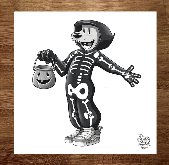 Skeletal - Inktober 25 Print