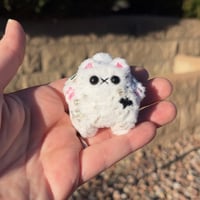 Image 3 of White Micro Kitty with Wings and Keychain