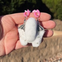 Image 2 of White Micro Kitty with Wings and Keychain