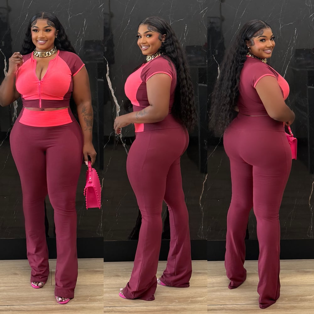 Image of JAYLA SET-burgundy